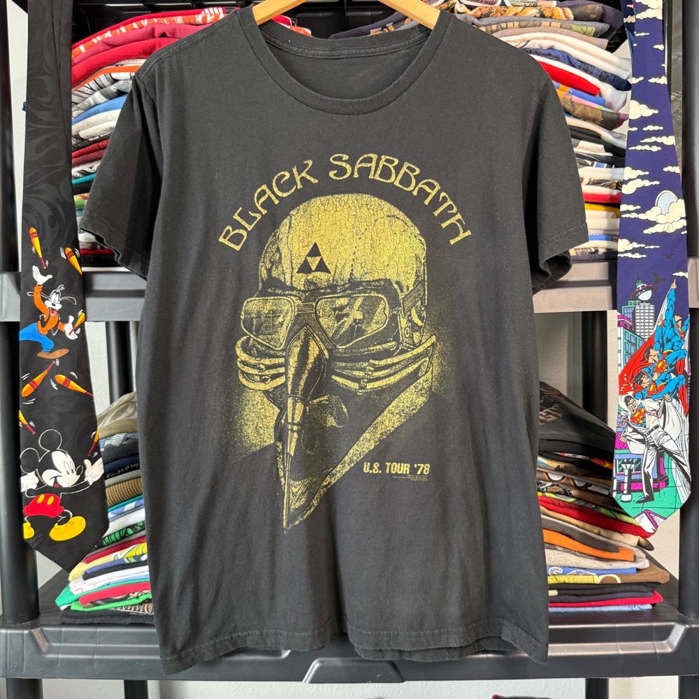 Retro Black Black Sabbath U.S. Tour 78 Graphic T-Shirt Large